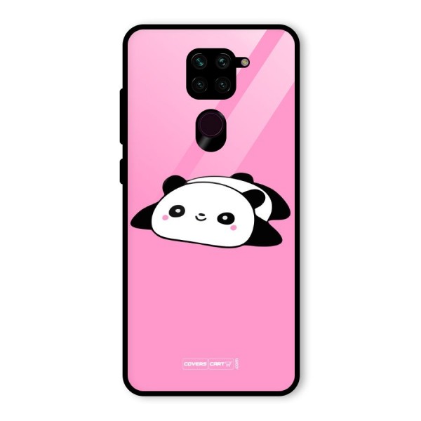 Cute Lazy Panda Glass Back Case for Redmi Note 9