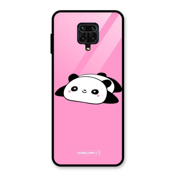 Cute Lazy Panda Glass Back Case for Redmi Note 9 Pro