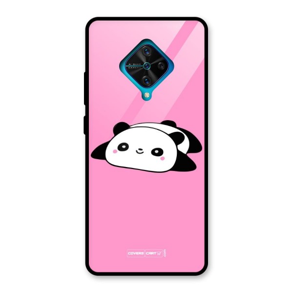 Cute Lazy Panda Glass Back Case for Vivo S1 Pro