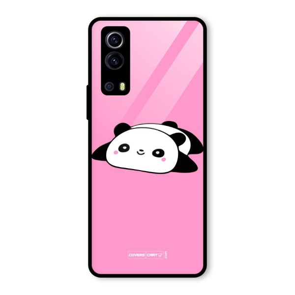 Cute Lazy Panda Glass Back Case for Vivo iQOO Z3