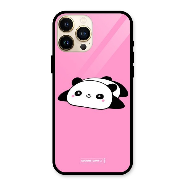 Cute Lazy Panda Glass Back Case for iPhone 13 Pro Max