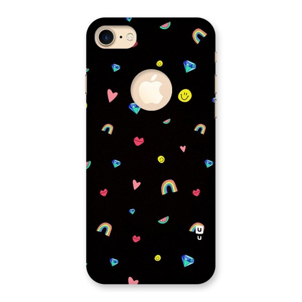 Cute Multicolor Shapes Back Case for iPhone 7 Logo Cut