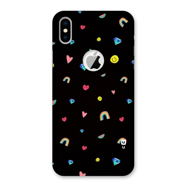 Cute Multicolor Shapes Back Case for iPhone X Logo Cut