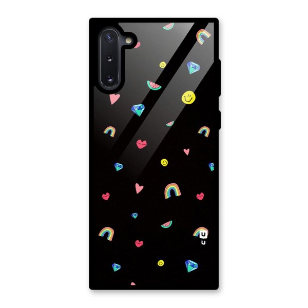 Cute Multicolor Shapes Glass Back Case for Galaxy Note 10