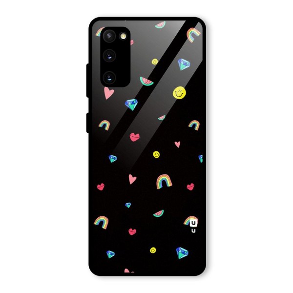 Cute Multicolor Shapes Glass Back Case for Galaxy S20 FE