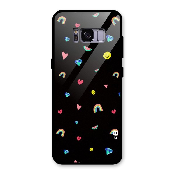 Cute Multicolor Shapes Glass Back Case for Galaxy S8