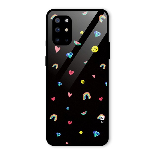 Cute Multicolor Shapes Glass Back Case for OnePlus 8T