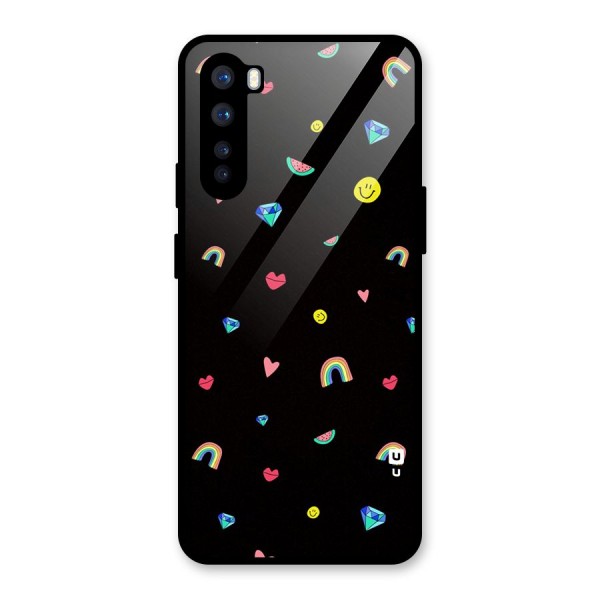 Cute Multicolor Shapes Glass Back Case for OnePlus Nord