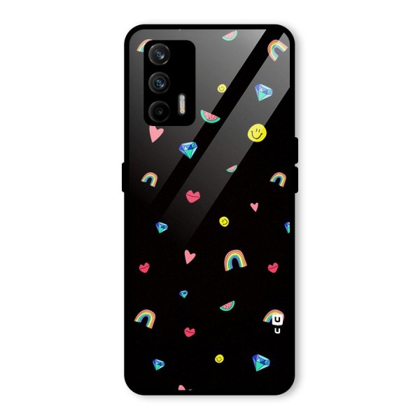 Cute Multicolor Shapes Glass Back Case for Realme X7 Max