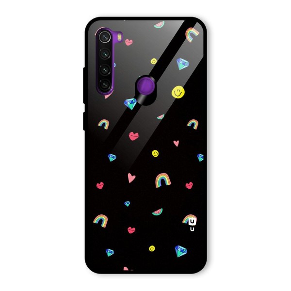 Cute Multicolor Shapes Glass Back Case for Redmi Note 8