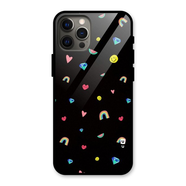 Cute Multicolor Shapes Glass Back Case for iPhone 12 Pro Max
