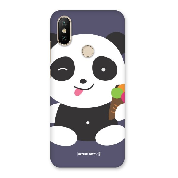 Cute Panda Blue Back Case for Mi A2