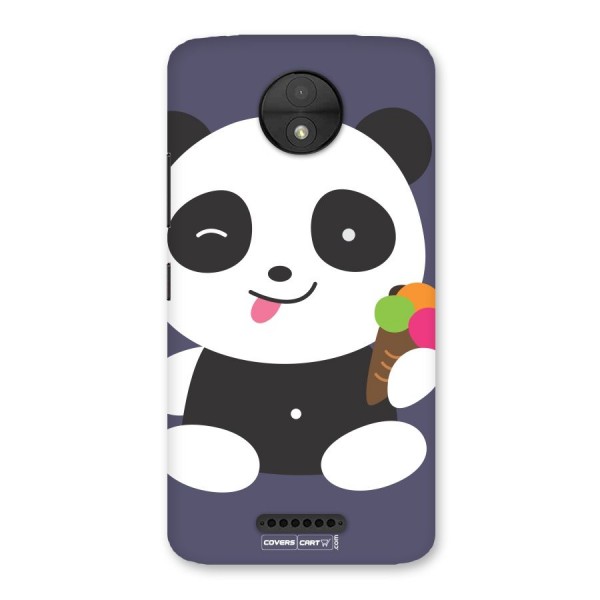 Cute Panda Blue Back Case for Moto C