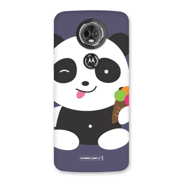 Cute Panda Blue Back Case for Moto E5 Plus