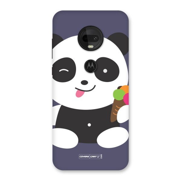 Cute Panda Blue Back Case for Moto G7