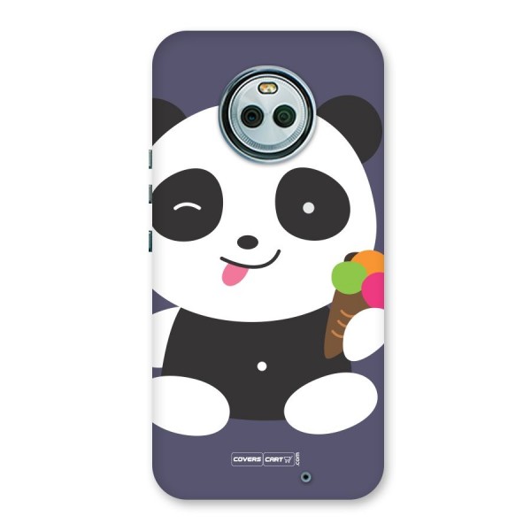 Cute Panda Blue Back Case for Moto X4