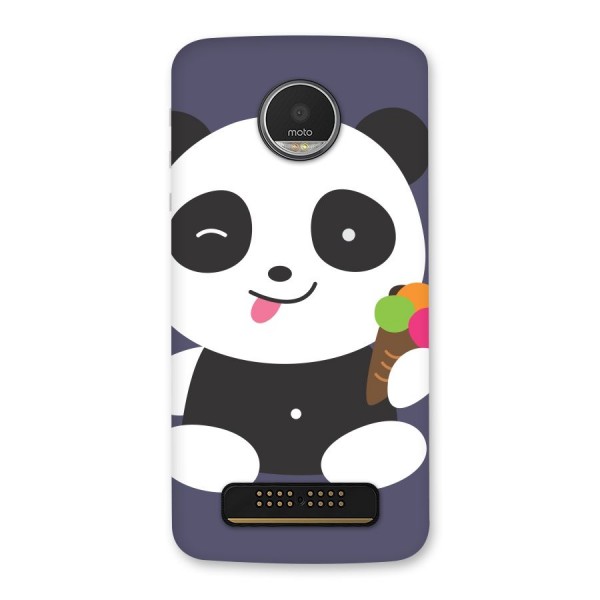 Cute Panda Blue Back Case for Moto Z Play