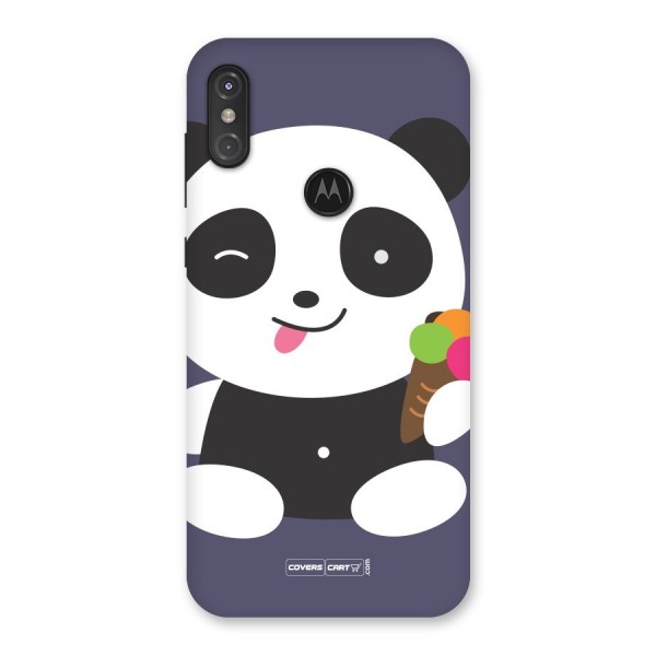 Cute Panda Blue Back Case for Motorola One Power