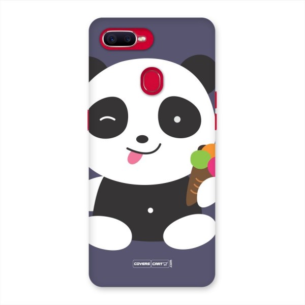 Cute Panda Blue Back Case for Oppo F9 Pro