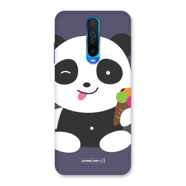 Cute Panda Blue Back Case for Poco X2