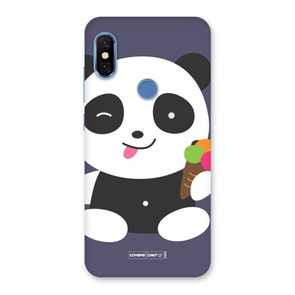 Cute Panda Blue Back Case for Redmi Note 6 Pro
