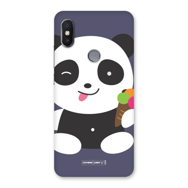 Cute Panda Blue Back Case for Redmi Y2
