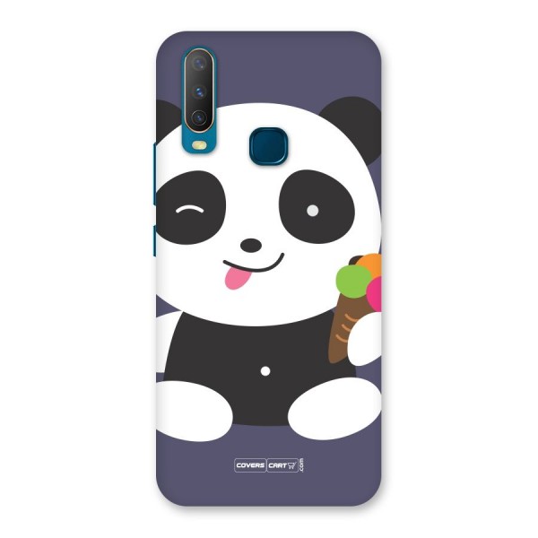 Cute Panda Blue Back Case for Vivo Y17
