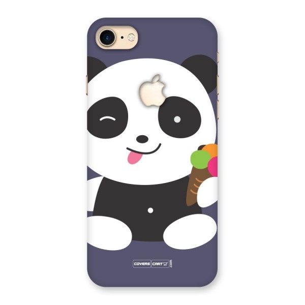 Cute Panda Blue Back Case for iPhone 7 Apple Cut