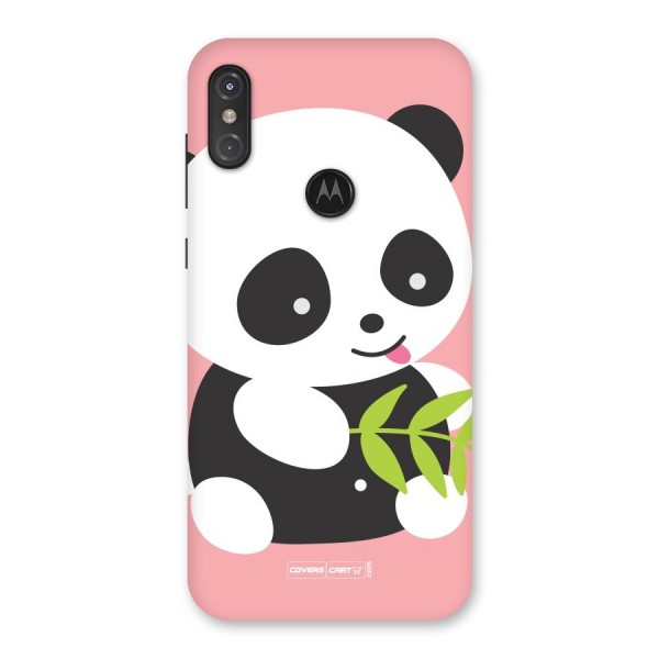 Cute Panda Pink Back Case for Motorola One Power
