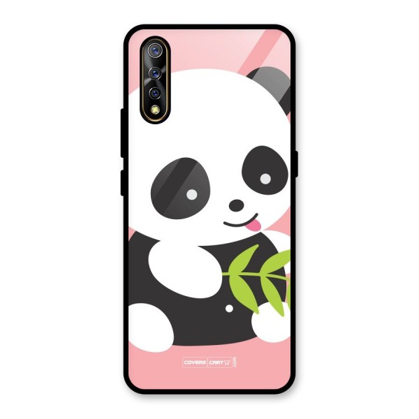 Cute Panda Pink Glass Back Case for Vivo S1