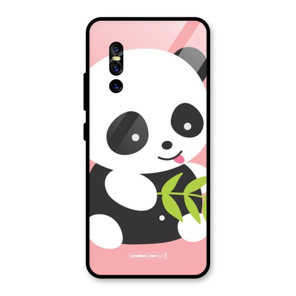Cute Panda Pink Glass Back Case for Vivo V15 Pro