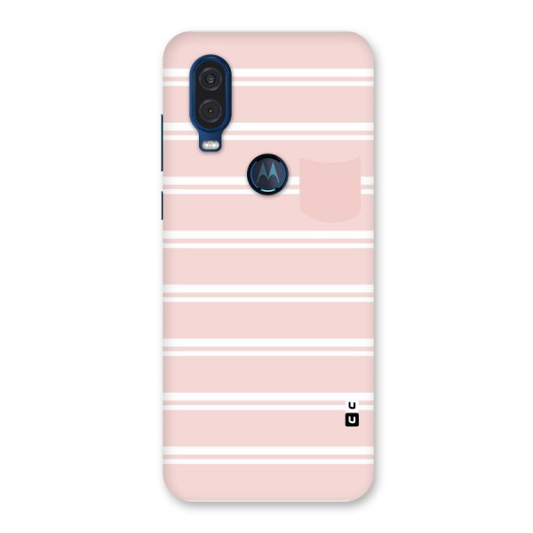 Cute Pocket Striped Back Case for Motorola One Vision