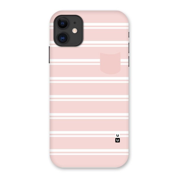Cute Pocket Striped Back Case for iPhone 11