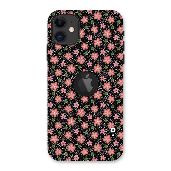 Cute Tiny Flowers Back Case for iPhone 11 Logo Cut