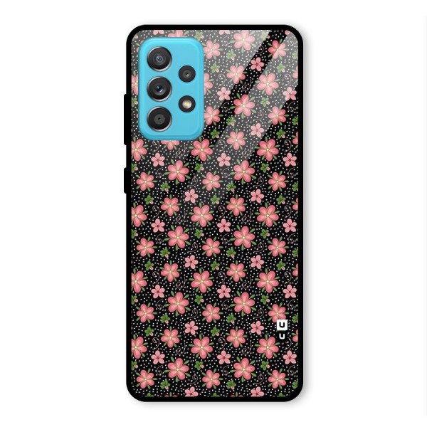 Cute Tiny Flowers Glass Back Case for Galaxy A52s 5G