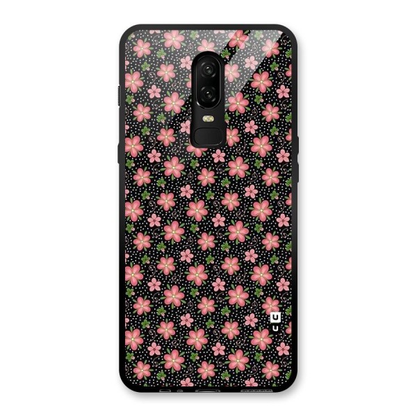 Cute Tiny Flowers Glass Back Case for OnePlus 6