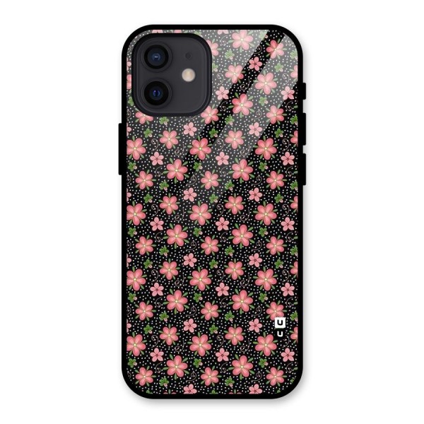 Cute Tiny Flowers Glass Back Case for iPhone 12