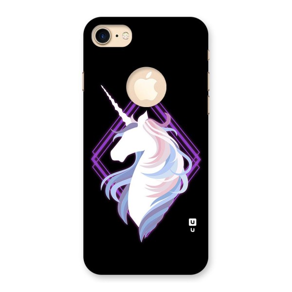 Cute Unicorn Illustration Back Case for iPhone 7 Logo Cut