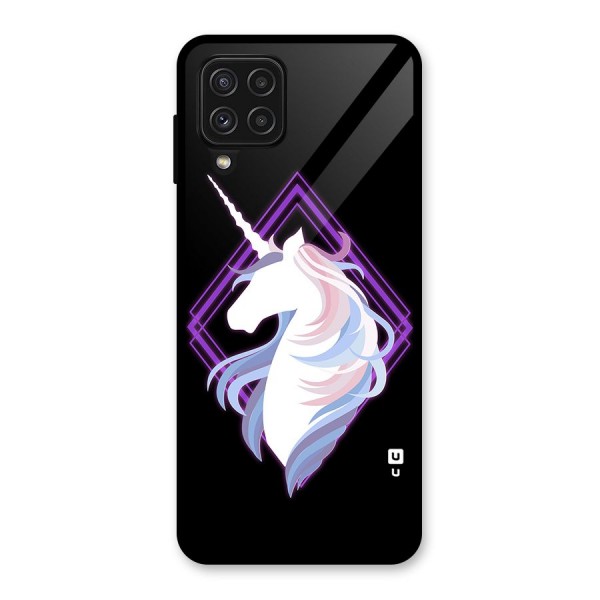 Cute Unicorn Illustration Glass Back Case for Galaxy A22 4G