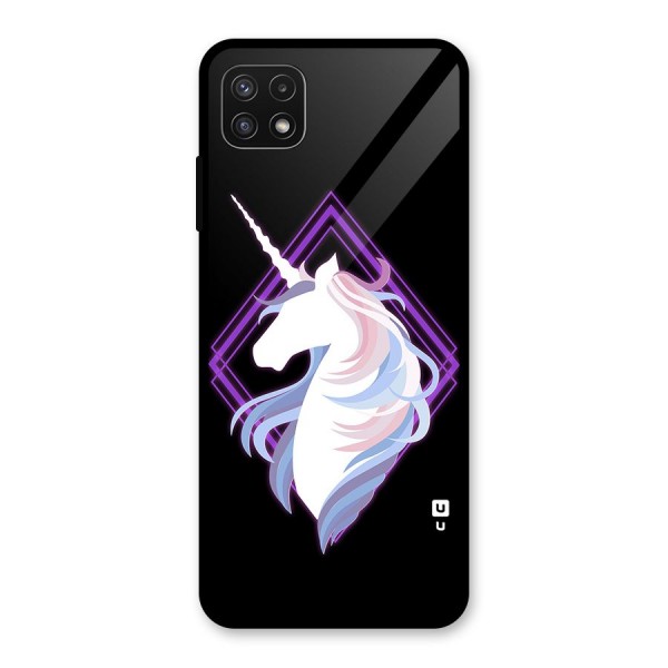 Cute Unicorn Illustration Glass Back Case for Galaxy A22 5G