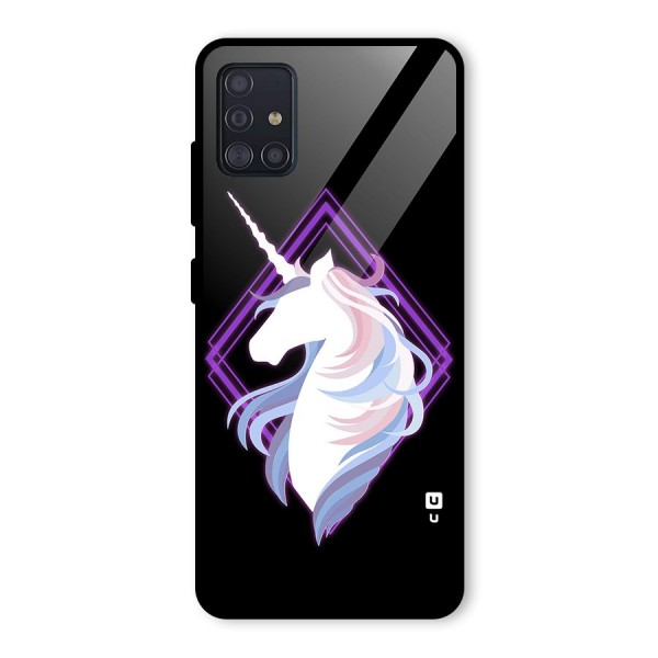Cute Unicorn Illustration Glass Back Case for Galaxy A51