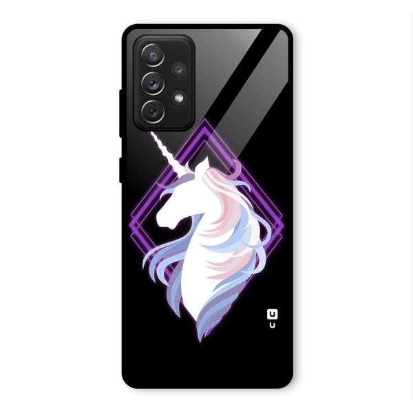 Cute Unicorn Illustration Glass Back Case for Galaxy A72