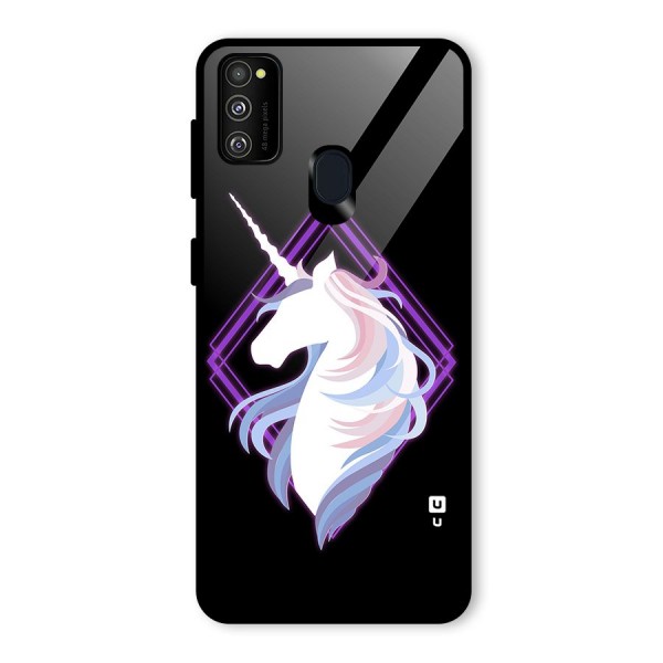 Cute Unicorn Illustration Glass Back Case for Galaxy M21