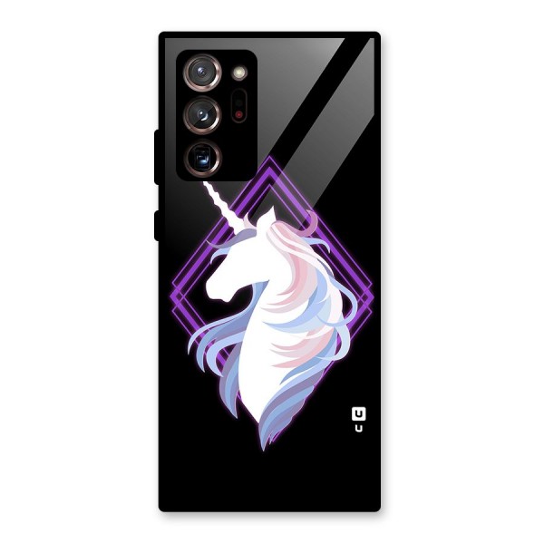 Cute Unicorn Illustration Glass Back Case for Galaxy Note 20 Ultra