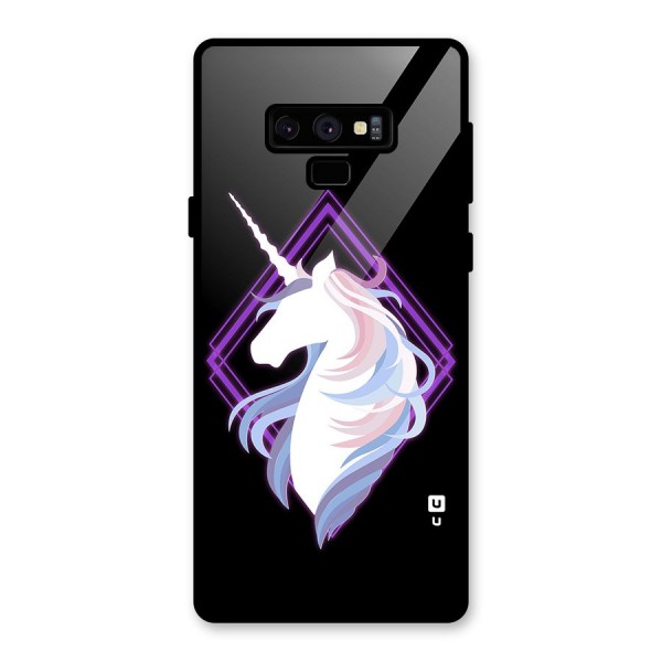 Cute Unicorn Illustration Glass Back Case for Galaxy Note 9