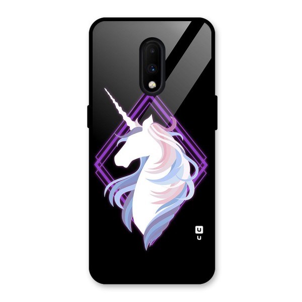 Cute Unicorn Illustration Glass Back Case for OnePlus 7