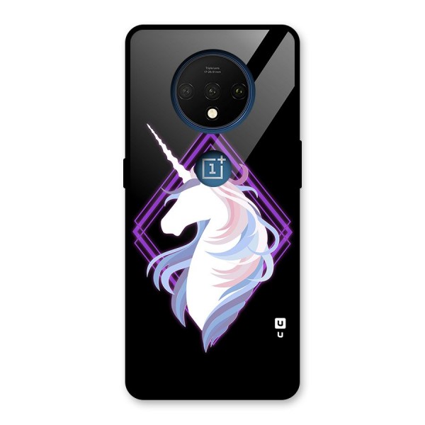 Cute Unicorn Illustration Glass Back Case for OnePlus 7T