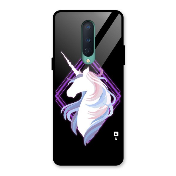 Cute Unicorn Illustration Glass Back Case for OnePlus 8