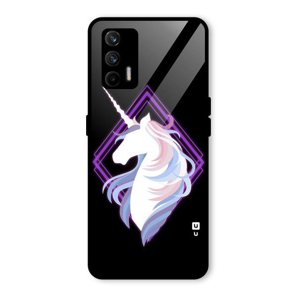 Cute Unicorn Illustration Glass Back Case for Realme GT 5G
