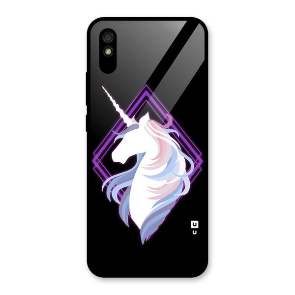 Cute Unicorn Illustration Glass Back Case for Redmi 9A